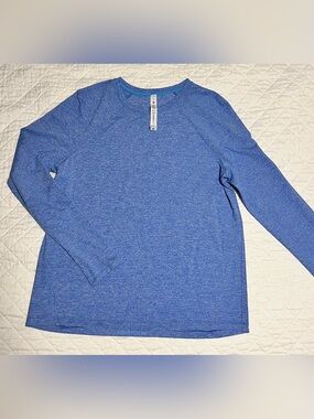 Lululemon Blue Heather Swiftly Long Sleeve Crewneck Shirt Size 8